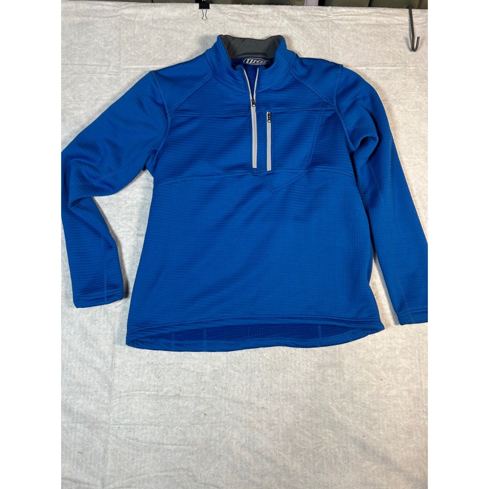 Dutch Harbor Gear DHG Blue Textured Quarter Zip Pullover Fleece Mens Size M‎